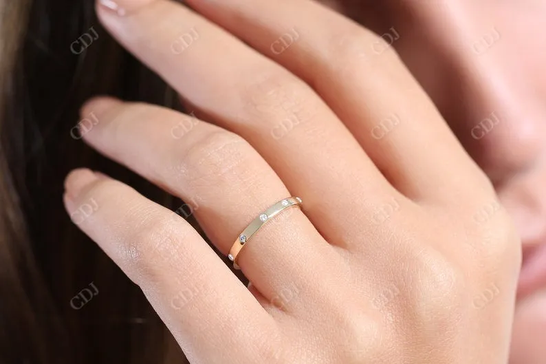 0.12CTW Natural Diamond Minimalist Wide Wedding Band