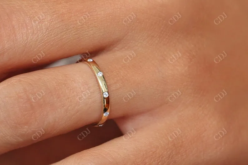 0.12CTW Natural Diamond Minimalist Wide Wedding Band