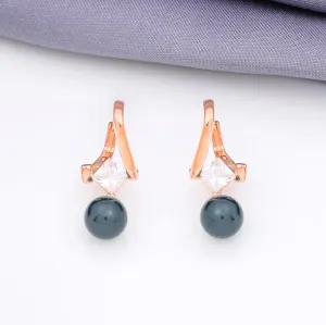 925 Rosegold Pearl Drop Stud