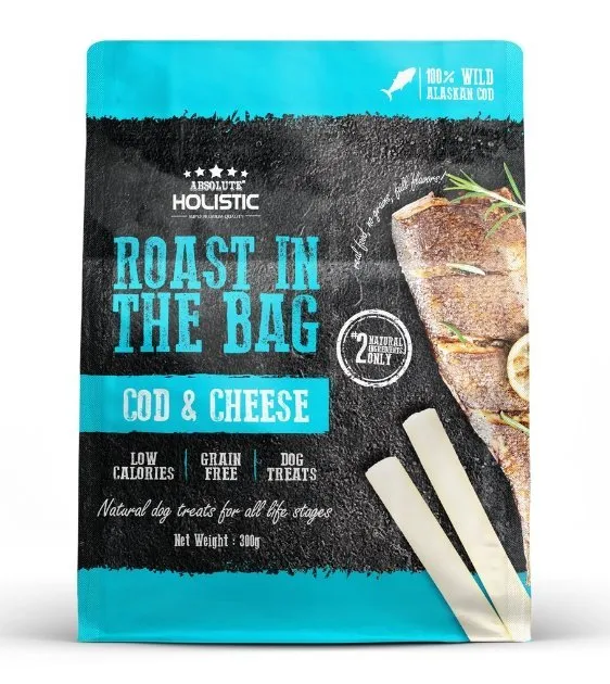 Absolute Holistic Roast In The Bag (Cod & Cheese) Natural Dog Treats