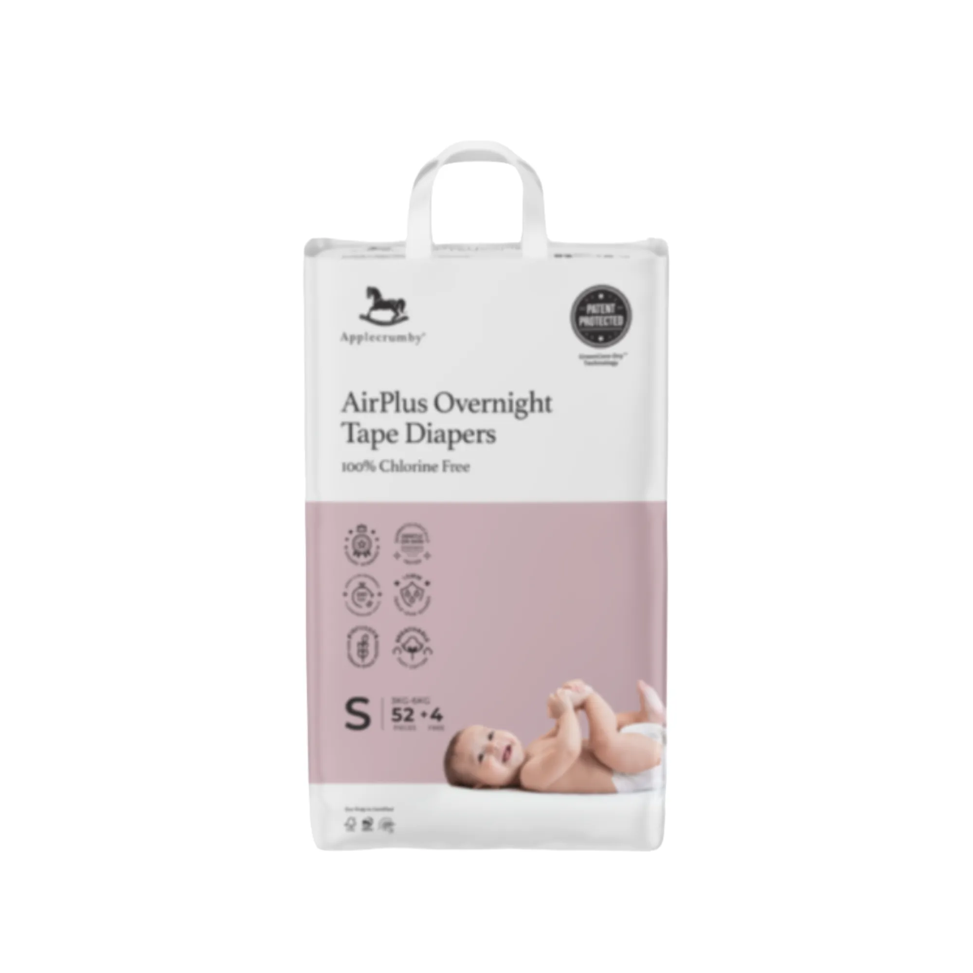 Applecrumby Airplus Overnight Tape Diapers S52 4 Mega