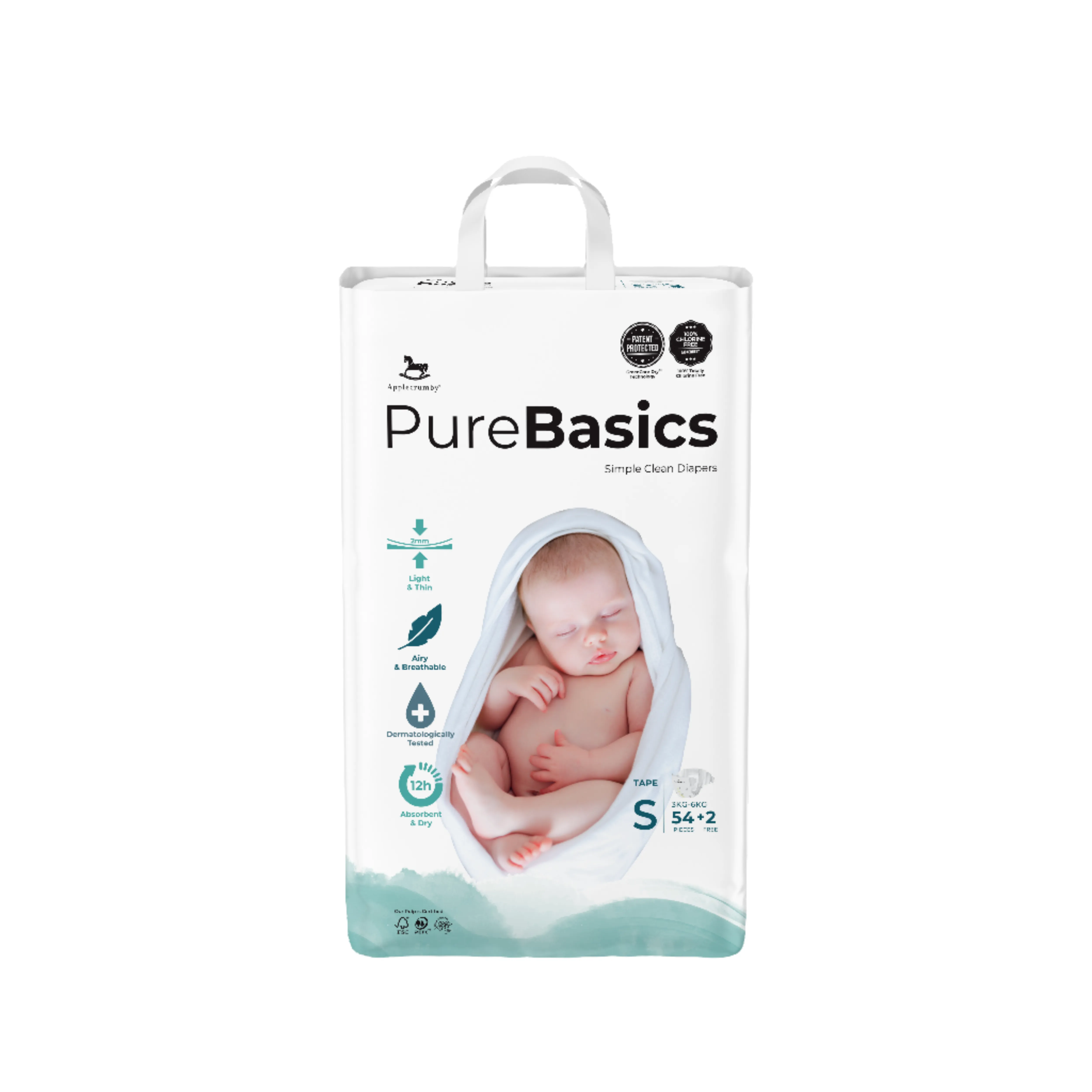 Applecrumby Purebasics Tape Diaper S54 2