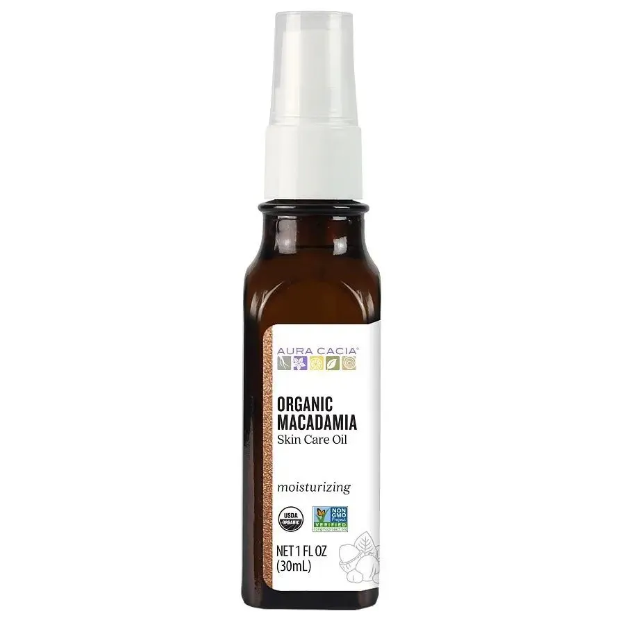 Aura Cacia Organic Macadamia Skin Care Oil 1 oz Oil