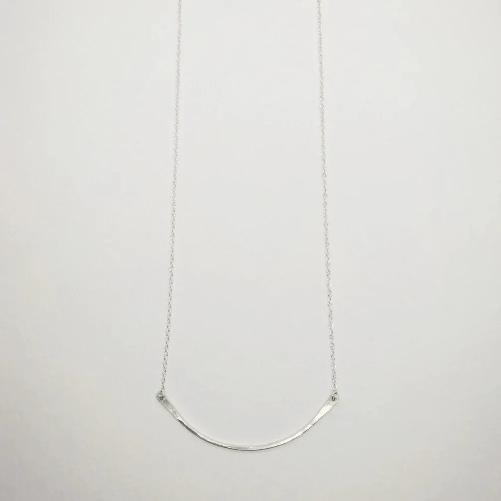 Curved Bar Necklace | Choice of Sterling Silver or Gold Dipped