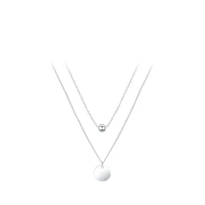 Elegant 925 Sterling Silver Double Layer Necklace for Women with Minimalist Design