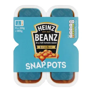 Heinz Baked Beanz in Tomato Sauce Snap Pots 800g (4x200g)