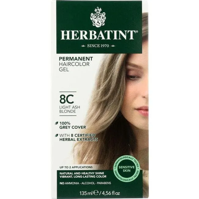 Herbatint Permanent Hair Color Light Ash Blonde 8C 4.5Oz