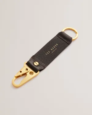 Kason Caviar Texture Leather Key Ring Set Brn-Choc