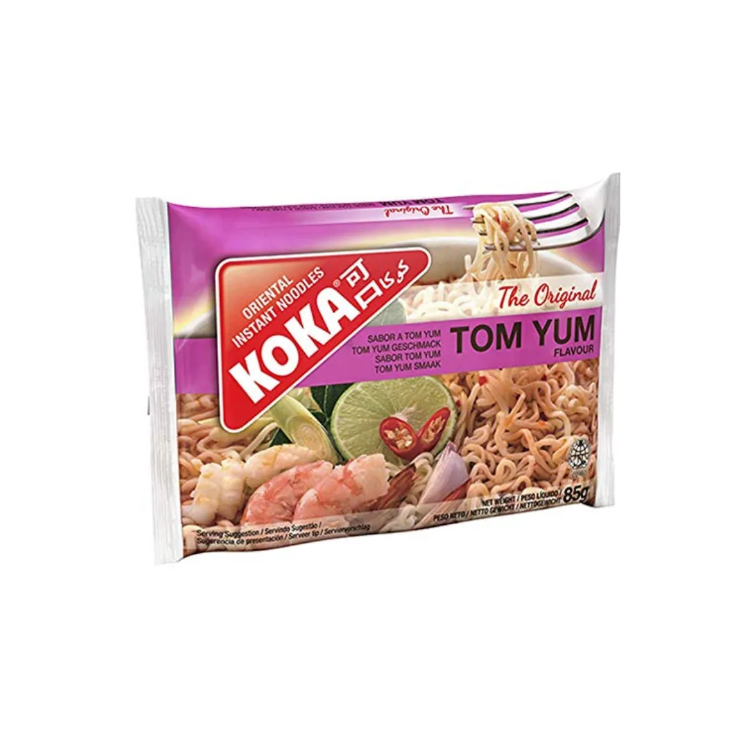 Koka Tom Yum Noodles 85 gm (Pack of 12) - Deliciously Spicy Thai Tom Yum Flavor