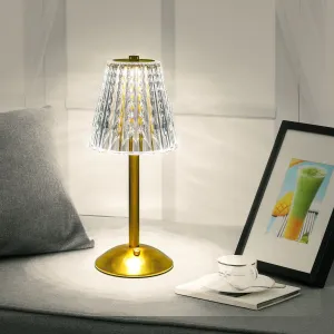 Minimalist Metal Luxury Touch Table Lamp – Creative Diamond Bedroom Nightstand Light, Elegant Touch Control Ambience Lamp