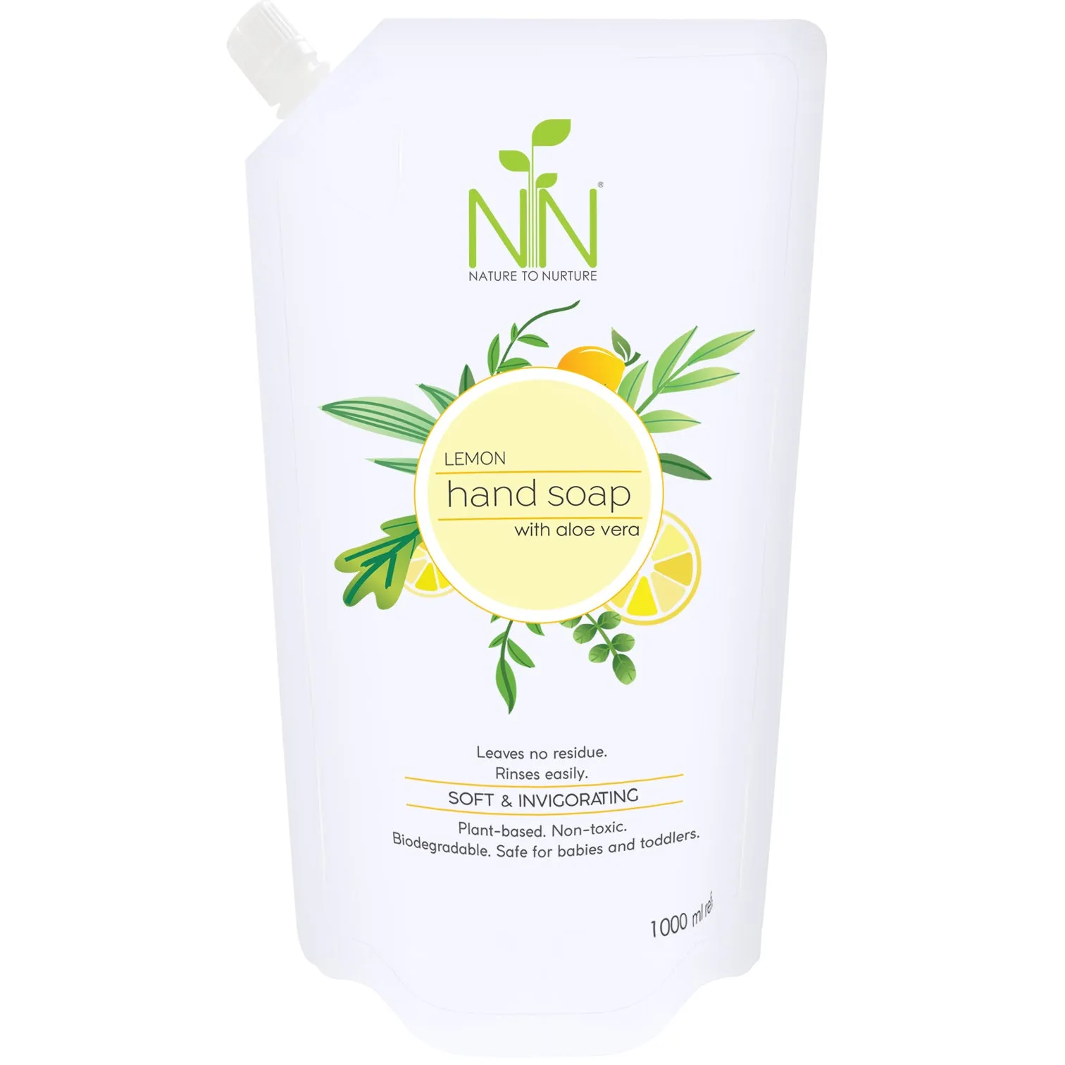 Nature to Nurture Hand Soap w/ Aloe Vera: 1000ml Refill Pouch