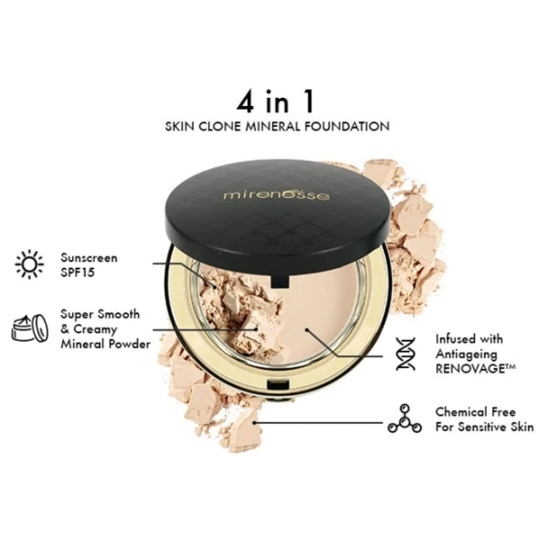 Skin Clone Mineral Powder Foundation Spf 15 Full Cover Large  13. Vanilla