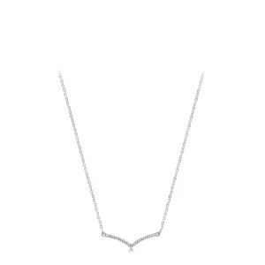 Sparkling Zircon Sterling Silver Girl Necklace - Elegant Minimalist Design