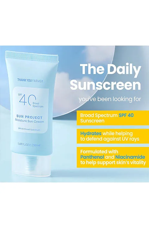 [THANK YOU FARMER] Sun Project Moisture Sun Cream SPF 40 950Ml/1.69fl.oz)